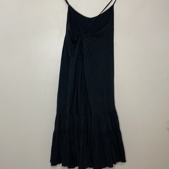 Rebecca Taylor Black Pima Modal Open Back Swing Dress with Chain Details Large - Picture 8 of 9